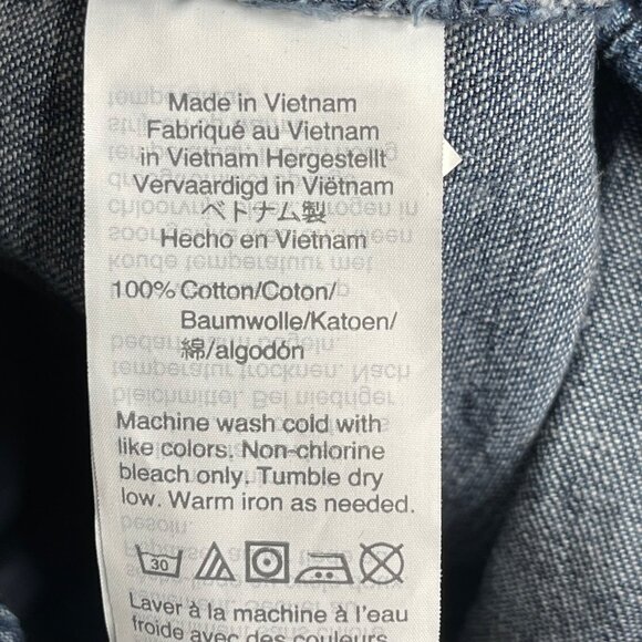 J. Crew Factory Chambray Ruffle Faux Wrap Dress Womens Plus Size XXL Blue Preppy - Picture 4 of 8